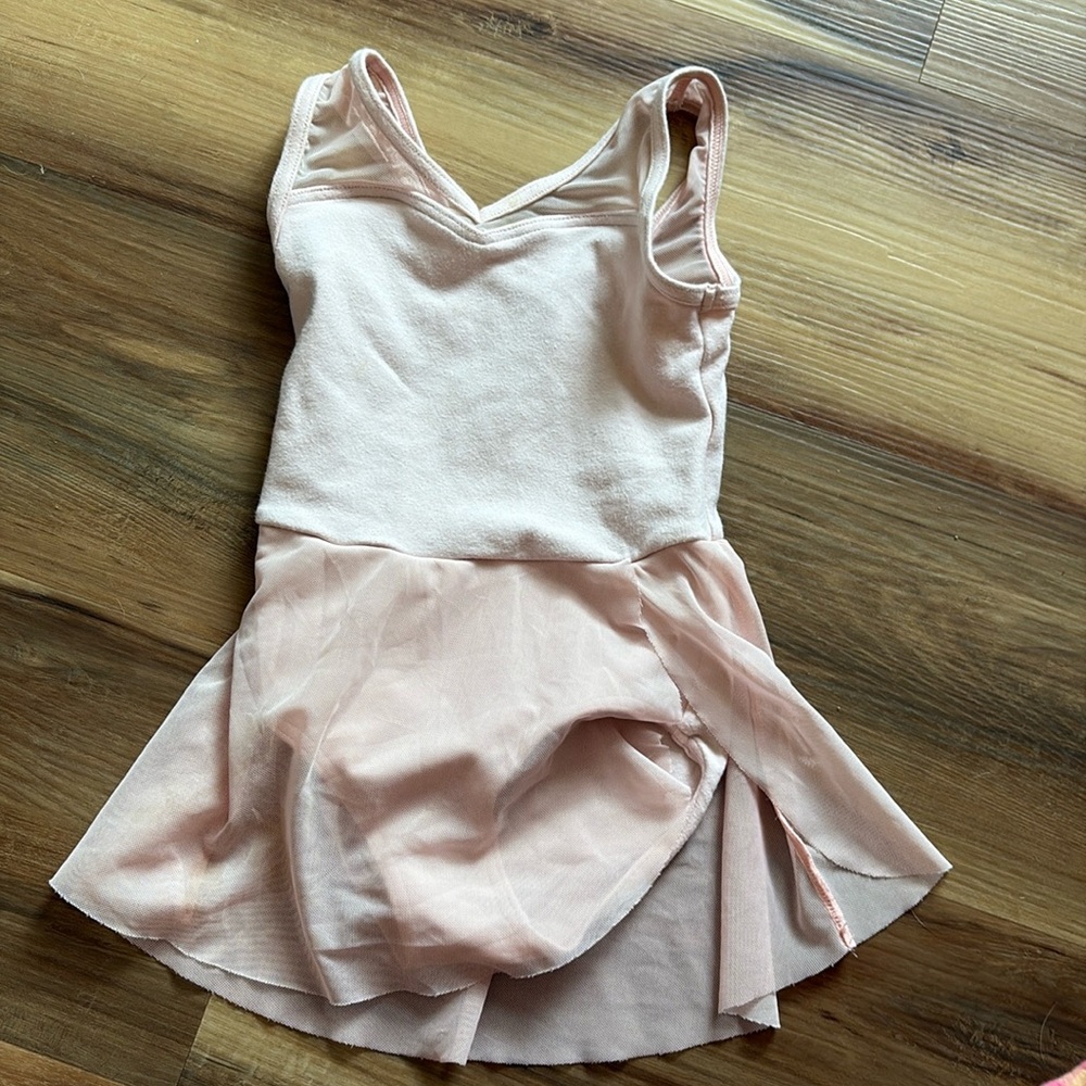 Girls light pink leotard dress xsc